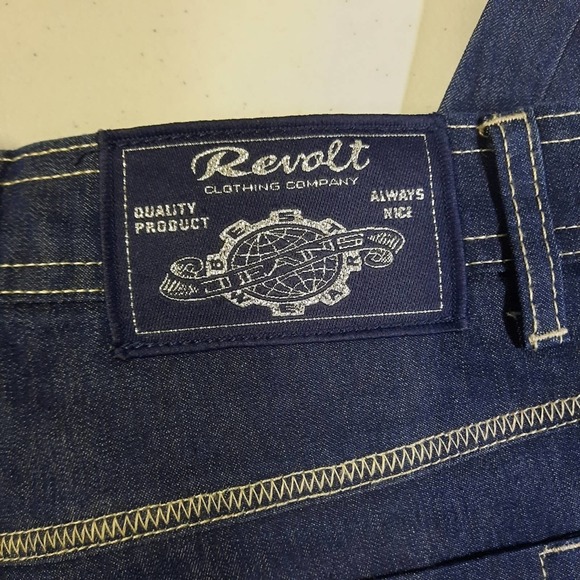 Revolt Jeans Juniors Size 7/8 Blue Mid Rise Dark Wash Denim - Picture 5 of 9